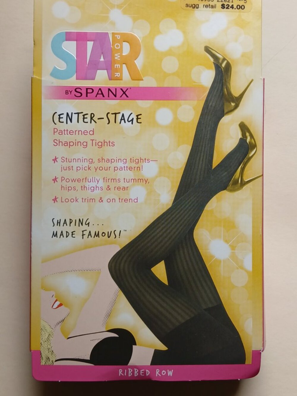 Star Power by Spanx Ribbed Row Shaping Tights - Size A